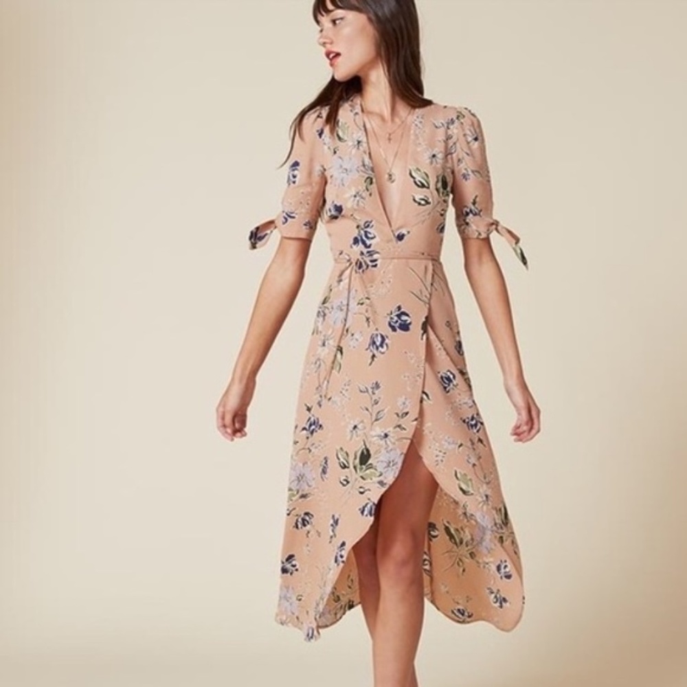 Reformation Royce Floral Wrap Dress XS
